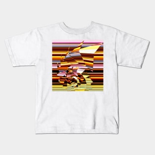 Fractured Spiral on Stripes Kids T-Shirt